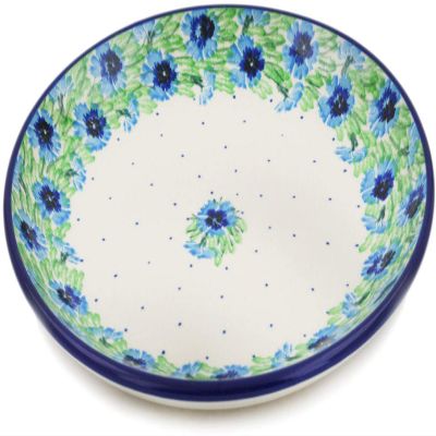 Polmedia Polish Pottery Dessert Plate UNIKAT - Springing Into Spring Pattern Handmade in Boleslawiec Poland by Ceramika Artystyczna + Certificate of Authenticity