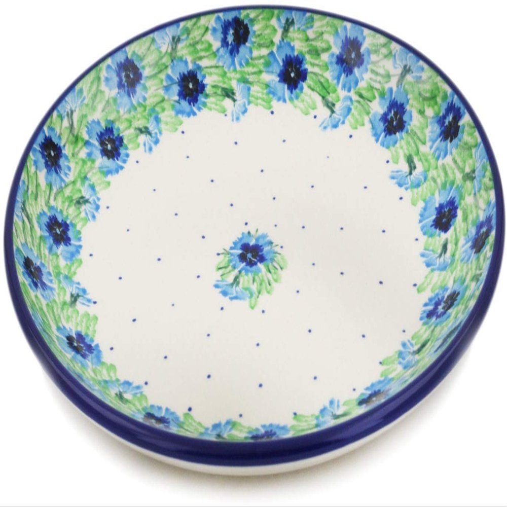 Polmedia Polish Pottery Dessert Plate UNIKAT - Springing Into Spring Pattern Handmade in Boleslawiec Poland by Ceramika Artystyczna + Certificate of Authenticity
