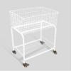HENNZE--Basket for Garments Storage,Easy Moved with Wheels Have Brake,Wire luandry Basket visable Storage Space, White,Rolling Laundry Basket view 1