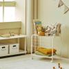 HENNZE--Basket for Garments Storage,Easy Moved with Wheels Have Brake,Wire luandry Basket visable Storage Space, White,Rolling Laundry Basket view 2