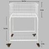 HENNZE--Basket for Garments Storage,Easy Moved with Wheels Have Brake,Wire luandry Basket visable Storage Space, White,Rolling Laundry Basket view 4