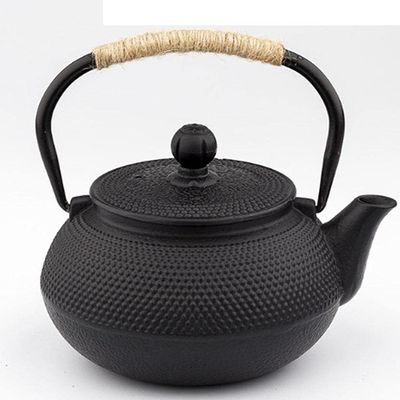 1200ml Handmade Tetsubin Cast iron kettle teapot with stainless steel infuser gas stove kettle black Japanese tea pot-Iron Cover600ML