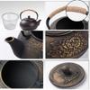 900ml cast iron pot uncoated iron teapot southern Japan Japanese kung fu tools stainless steel sieve peony teakettle-As shown view 4