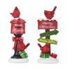 Raz Imports 2021 9-inch Cardinals w/ Glittered Sign & Mailbox, Assortment of 2. view 1