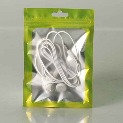 100PCS Mylar Bags Zip Lock Flat Foil Food Storage Packaging Bags Clear Plastic Window Heat Seal Smell Proof Coffee Beans Candy Packing Pouch (Green,10.5x15cm(4.1x5.9 Inch))