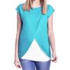 HomeLoft Basics Andongnywell Women's Tow Color Maternity Nursing T-Shirt Short Sleeve Breastfeeding Tops Nursing T-Shirt (Light Blue,Medium,) view 3