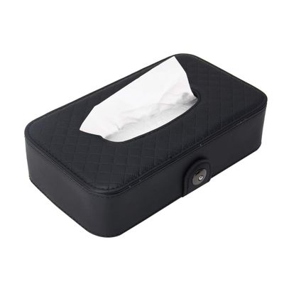Lingland Universal Car Facial Tissue Box Case Holder Tissue Box Fashion and Simple Paper Napkin Bag with Napkin(Black) Car Storage Box Storage Box Storage Box (Color : Black)