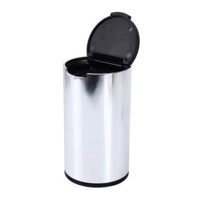 Lingland JG-036 Universal Portable Car Auto Stainless Steel Trash Rubbish Bin Ashtray for Most Car Cup Holder (Black) Car Storage Box Storage Box Storage Box (Color : Silver)