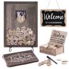 Y&K Homish Wedding Guest Book Set Alternative Rustic Wedding Decorations for Reception Wedding Signs Rustic Brown Set view 1