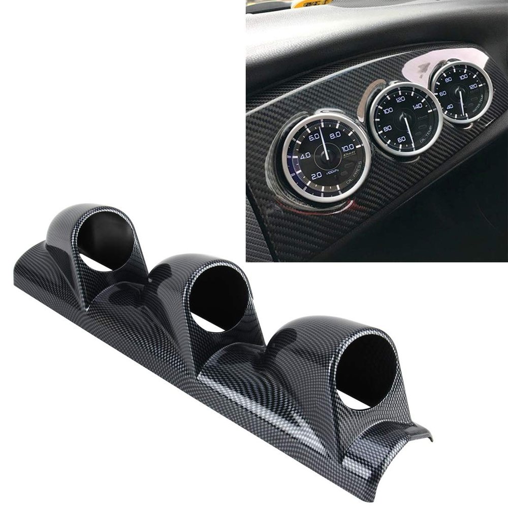 Lingland 60mm Universal 3 Triple Auto Car Dash Gauge Meter Pod Mount Holder Dashboard 3 Hole Cup Vehicle Performance Meter Instrument Accessories Car Storage Box Storage Box Storage Box