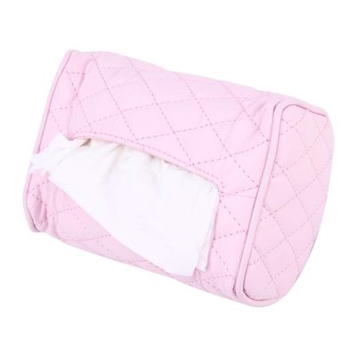 Lingland Car Auto Leather Sun Visor Backseat Hanger Tissue Box Paper Napkin Bag (Not Include Napkin) (Black) Car Storage Box Storage Box Storage Box (Color : Pink)