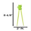Ebros Gift Reusable Training Chopsticks Set With Animated Food Safe Silicone Helper Hinge Guide For Sushi Noodles Rice Dining Fun For All Ages (Green Maneki Neko Lucky Cat) view 2