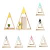 2pcs/Set Wooden Floating Wall Shelves,Wall Mounted Storage Shelves,Home Wall Storage Racks Holder for Living Room Bedroom Kitchen Bathroom (Pink) view 3