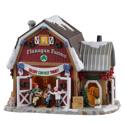 Lemax 15757 Christmas Talent Contest Flanagans Barn Figurine, Porcelain
