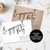 Engagement Invitations | Engagement Party Invites | Minimalist | Black and White | Craft | Kraft | Wedding Engagement | Modern view 2