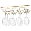 Wine Glass Rack - Under Cabinet, Hanging Wine Glass Holder, Iron Wine Glass Organizer - Chrome (Gold) view 1