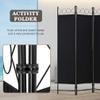 4 Panel Room Divider 6FT Steel Frame Screen Folding Privacy Divider Freestanding Partition for Home Office Bedroom, Black view 3
