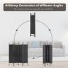 4 Panel Room Divider 6FT Steel Frame Screen Folding Privacy Divider Freestanding Partition for Home Office Bedroom, Black view 4