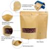 TYONMUJO 100pcs Kraft Bags with Window Zipper Lock Stand Up Bulk Pouches Resealable 5.57.8in view 4