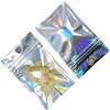 100PCS Clear Airtight Mylar Zip Lock Bags with Hang Hole Resealable Smell Proof Pouch Rainbow Aluminum Foil Packaging Bags Food Storage (9x16cm (3.5x6.3 inch)) view 2