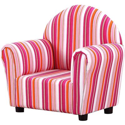 ZYCSKTL Couch Simple Striped Single Sofa Chair in The Living Room, Kindergarten Reading Learning Backrest Armchair, Suitable for 1-6 Years Old (Color : Pink, Size : 56 * 36.5 * 60cm)