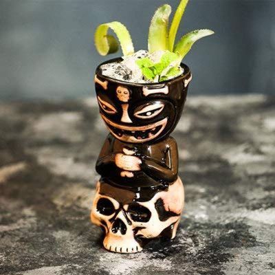 chongjian (450ML) Tiki Mugs Cocktail,Ceramic Tiki Mug for Exotic Cocktail Glasses,Tiki Bar Professional Hawaiian Party Barware - Great Home Bar Present idea