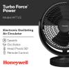 PUR Honeywell HF715 Turbo Force Floor, Small, Black  Oscillating Personal Fan for Home or Office with Remote Electronic LED Controls-3 Speeds and 90 Degree Pivot view 2