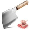 BLADESMITH Meat Cleaver Butcher Axe Bone Chopper Heavy Duty - 6.3'' Bone Cutting Knife Bone Breaker, Stainless Steel Thicken Blade & Pear Wood Handle, Slaughterhouse Looks Manly,2025 Gifts view 1