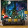 Aidatain Fantasy Mushroom Forest Tapestry for Teen Girl Magical Tree of Life House Full Moon Wall Hanging Fairy Tale World Tapestries Flannel Large Size 80" 60" Wall Decor Bedroom Living Room GTCCAT1 view 4