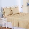 100% Egyptian Cotton 600 Thread Count Bed Sheets-Emperor Size, Deep Pocket Upto 14-16'' Sheet Set,Beige Stripe view 1