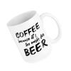 Cool 15oz Novelty Coffee Mug Too Early for Beer; Ceramic; Funny, Unique; a Gift for Your Father, Boss, or Best Friend view 1
