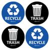 IGNIXIA Recycle & Trash Stickers Combo, Trash Bin Decals Recycle Sticker Trash Symbols Sticker 4 X 4 Inches PVC Vinyl Self Adhesive (Blue and Black) view 1