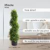 35inch Spiral Topiary Tree, 2 Pack Artificial Ceder Outdoor Plants, Boxwood Topiary Trees Fake Greenery for Front Porch Home Decor view 4