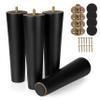 Ilyapa Wooden Furniture Feet - Set of 4 Black 8 Inch Tapered Replacement Furniture Leg for Sofas, Chairs, Loveseats, Ottoman, Dressers, End Tables view 1