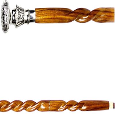 Vimal Nautical Silver & Brown Walking Stick Walking Cane Brass Handle Design Two Tier 36 to 37" INCH Approx