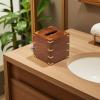 Fakhr Wood Handicrafts Wooden Tissue Box Cover with Brass Inlay  Handmade Square Tissue Holder Dispenser  Decorative Upright Napkin Holder for Home, Office & Table Dcor