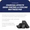 All-in-One Water-Resistant Charcoal Effects Odor Control and Cooling Fitted Mattress Pad, Queen,White view 3