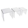 Set of 3 Clear Acrylic Nesting Display Risers 9 L x 8 W x 9 H and Smaller For Displaying Collections at Home or Products in a Store (Quantity 1) (1) view 3