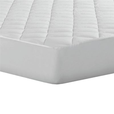 All-In-One Water-Resistant Ultra-Soft Cooling Rayon from Bamboo Fitted Mattress Pad, Twin White