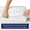 All-In-One Water-Resistant Ultra-Soft Cooling Rayon from Bamboo Fitted Mattress Pad, Twin White view 4