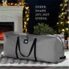 ZOBER 600D Oxford Fabric Large Christmas Tree Storage Bag - Fits 9 Ft Artificial Trees - Tear Proof Waterproof Christmas Tree Bag For Storage Box For Xmas - Strong, Durable Handles - Card Slot - Gray view 2