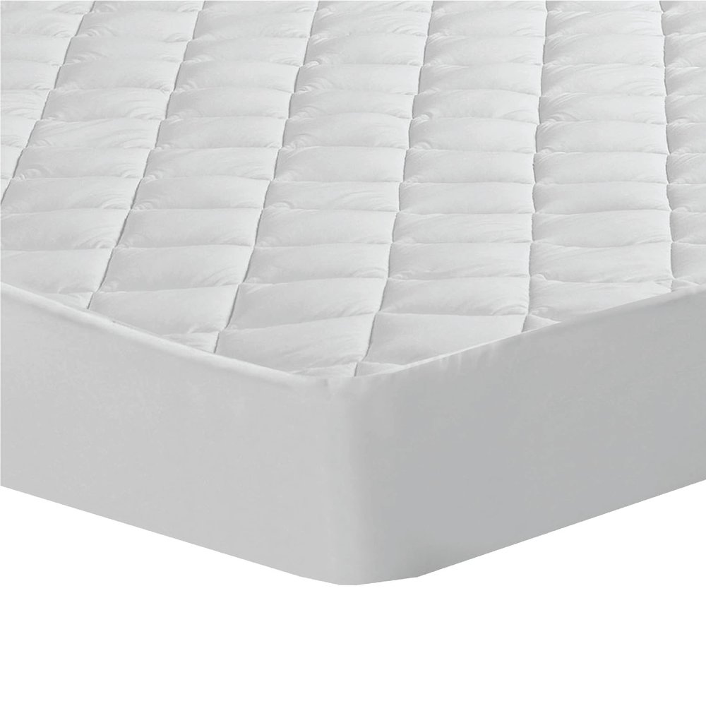 All-in-One Water-Resistant Performance Stretch Moisture Wicking Fitted Mattress Pad, Full,White