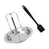 Cabilock Versatile Stainless Steel BBQ Roasting Rack with Removable Base and Brush for Camping Hiking and Outdoor Grilling Activities Effortless Cleaning and Space-Saving Design view 1