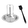 Cabilock Versatile Stainless Steel BBQ Roasting Rack with Removable Base and Brush for Camping Hiking and Outdoor Grilling Activities Effortless Cleaning and Space-Saving Design view 2