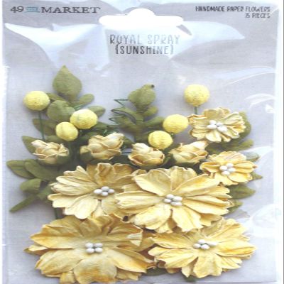 49 AND MARKET Royal Spray Paper Flowers 15/Pkg - Sunshine