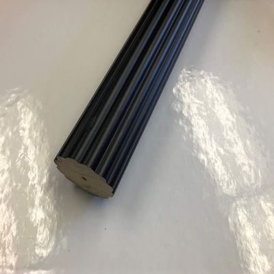 2 INCH Diameter Drapery Fluted Curtain Wood Rod 6 FT (Black)