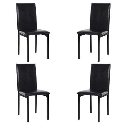 Lexicon Malaya Faux Leather Dining Chair (Set of 4), Dark Brown