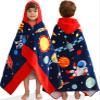 VOOVA & MOVAS Kids Hooded Towels Age 3-8, 30''X50,Soft | Thick | Absorbent Cotton Beach, Bath, Pool Towel | Wrap, Oversized for Boys Girls | Space Theme view 1