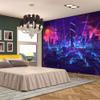Aidatain Punk Cityscape Neon Street Scene Game Scene Tapestry Japanese Anime Flannel Large Size 80x60 Inches Tapestry for Bedroom Living Room GTHHAT78 view 3