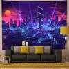 Aidatain Punk Cityscape Neon Street Scene Game Scene Tapestry Japanese Anime Flannel Large Size 80x60 Inches Tapestry for Bedroom Living Room GTHHAT78 view 4